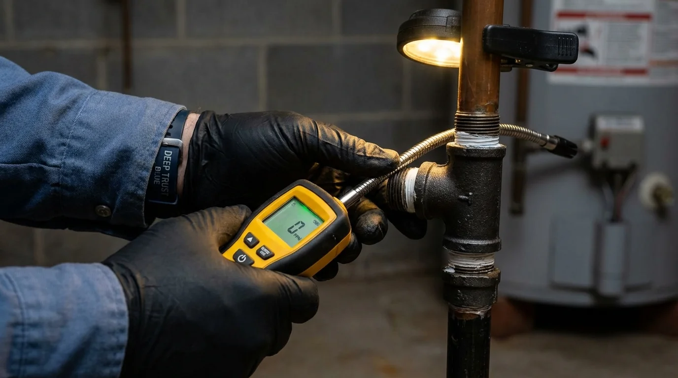Gas leak detection with electronic sniffer by Johns Plumbing LLC in Pleasant Hill